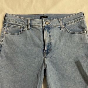Express jeans size 14R mid rise light wash 70s Flare